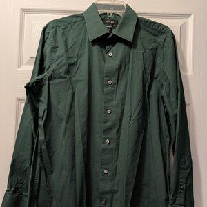Apt. 9 Slim Fit 16 32/33 Hunter green long sleeve collared dress shirt